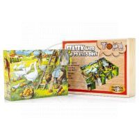 TOPA 303029 - Dřevěné kostky Zvířátka na statku (12ks) 2