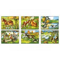 TOPA 303029 - Dřevěné kostky Zvířátka na statku (12ks) 3