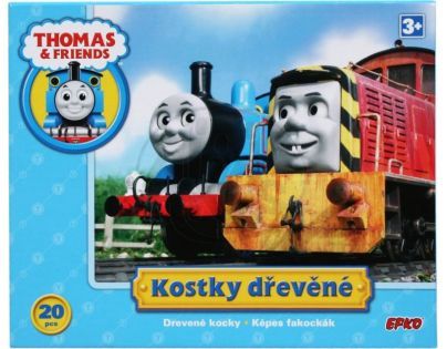 Efko Mašinka Tomáš Dřevěné obrázkové kostky 20 dílků