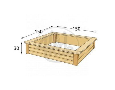 Dřevěné pískoviště 150cm s krytem a podložkou