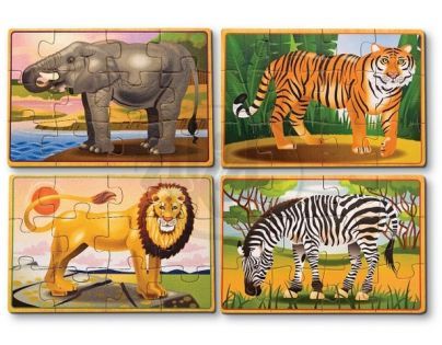 Melissa & Doug  62882 - Puzzle 4 v 1, Zoo