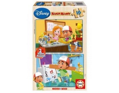 Dřevěné puzzle Handy Manny 2x16 dílků
