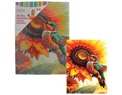 Diamantové maľovanie - Kvet a kolibrík 30 x 40 cm