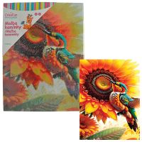 Diamantové maľovanie - Kvet a kolibrík 30 x 40 cm