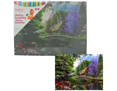 Diamantové maľovanie - Most cez rieku 30 x 40 cm
