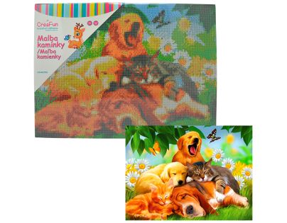 Diamantové maľovanie - Siesta Psy a mačky 30 x 40 cm