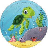 Sparkys Diamantové maľovanie s rámom Kreslená korytnačka 17 cm