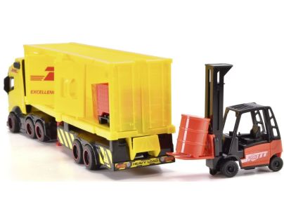 Dickie DHL Nákladné auto Volvo FH 16 s vysokozdvižným vozíkom 35 cm