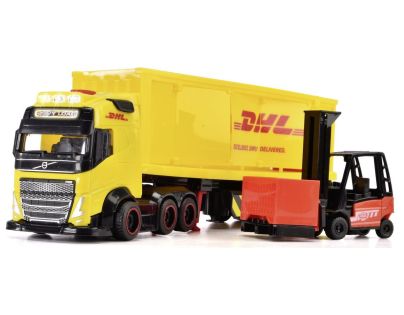 Dickie DHL Nákladné auto Volvo FH 16 s vysokozdvižným vozíkom 35 cm