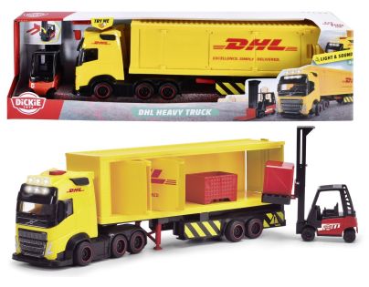 Dickie DHL Nákladné auto Volvo FH 16 s vysokozdvižným vozíkom 35 cm