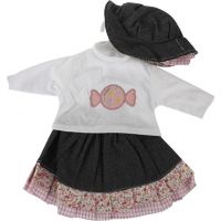 Dimian Oblečky pre bábiku veľ. 42 - 48 cm Bambolina Amore sukýnka a klobouček
