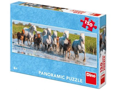 Dino Puzzle panoramatické Camargští kone 150 dielikov