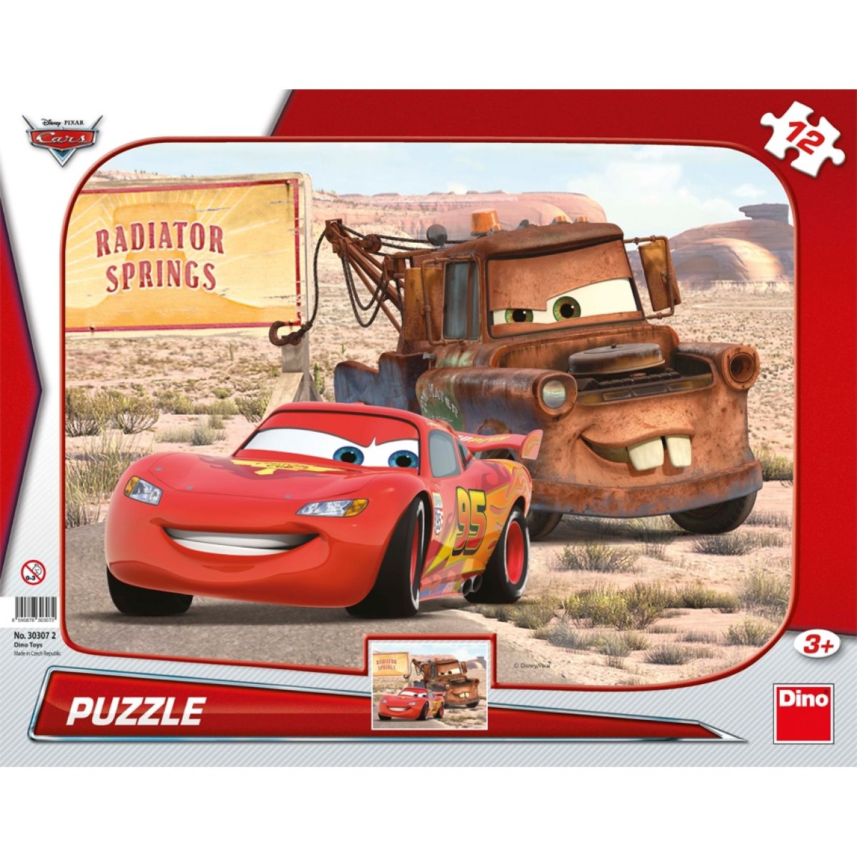 Dino Cars Puzzle doskové Blesk a Burák 12 dielikov