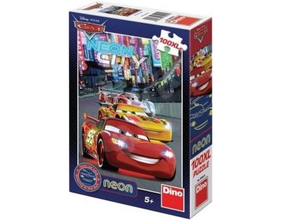 Dino Cars puzzle neon 100 XL dílků