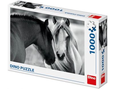 Dino Puzzle Čierny a biely kôň 1000 dielikov