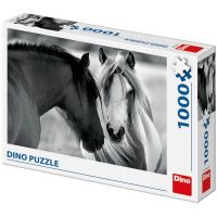 Dino Puzzle Čierny a biely kôň 1000 dielikov 2