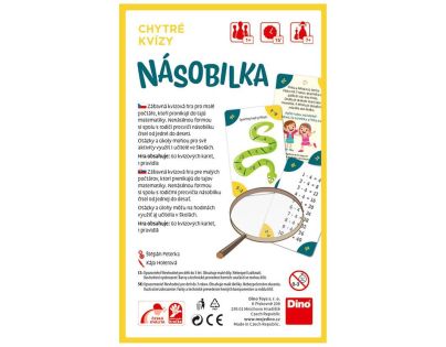 Dino Chytré Kvízy Násobilka náučná hra CZ a SK verzia