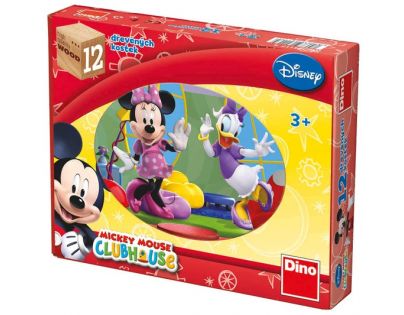 Dino drevené obrázkové kocky Mickeyho klub 12 ks