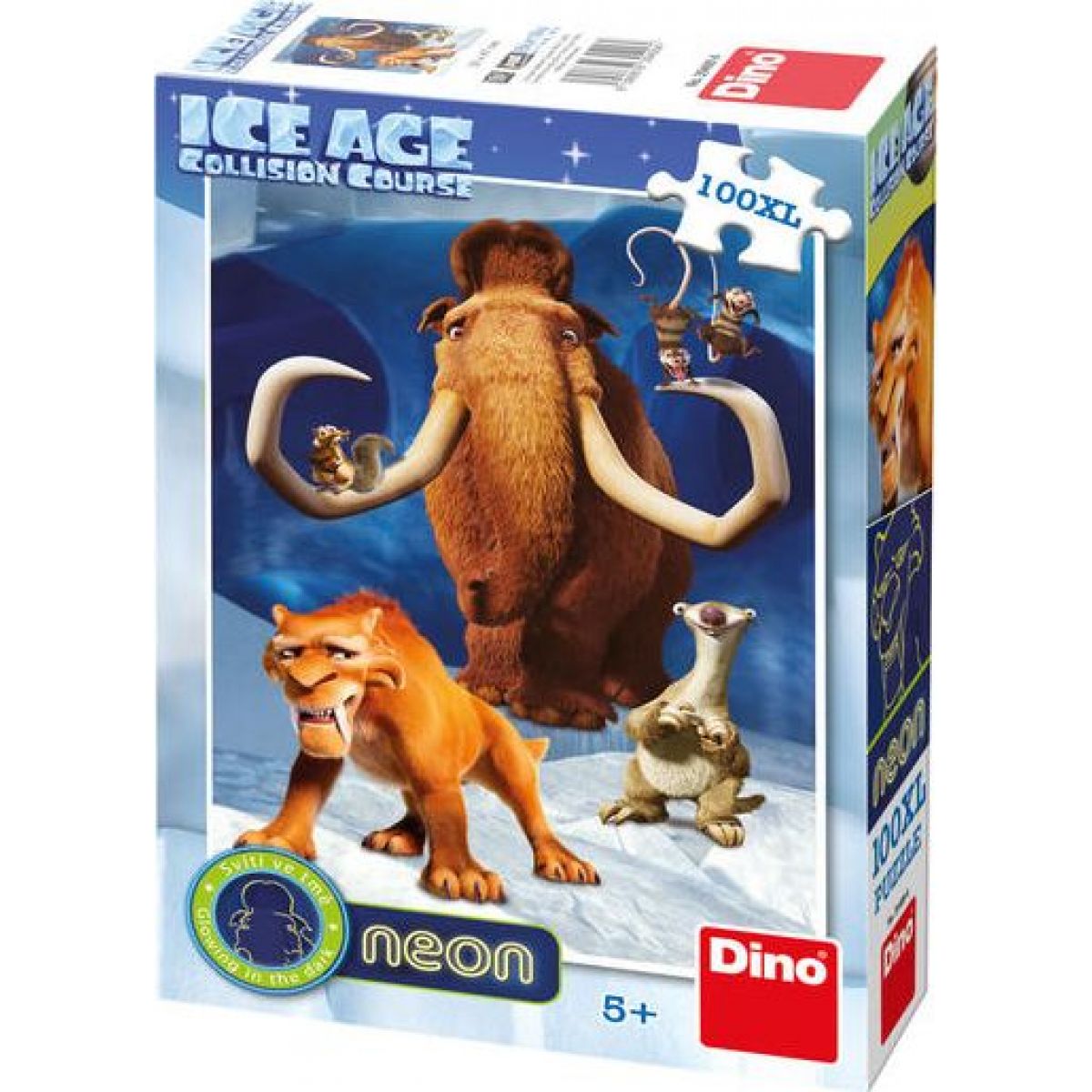 Dino Doba Ledová Puzzle Neon 100XL dílků