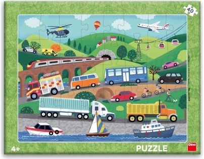 Dino Puzzle doskové Dopravné prostriedky 40 dielikov