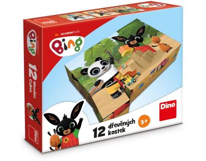 Dino Drevené kocky Bing 12 kociek