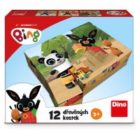 Dino Drevené kocky Bing 12 kociek