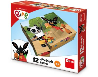 Dino Drevené kocky Bing 12 kociek
