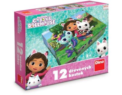 Dino Gabby's Dollhouse Drevené licenčné kocky 12 dielikov