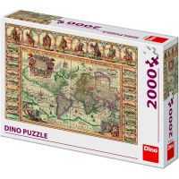 Dino Puzzle Historická Mapa Sveta 2000 dielikov 2