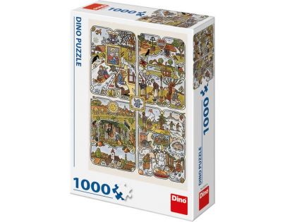 Dino Josef Lada Ročné obdobia puzzle 1000 dielikov