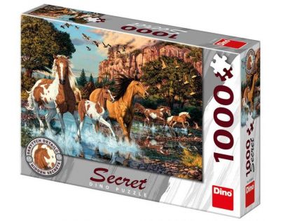 Dino Puzzle Kone v rieke 1000 dílků