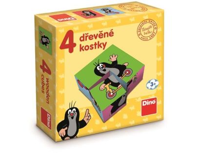 Dino Krtko drevené licenčné kocky 4 dieliky