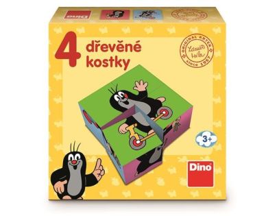 Dino Krtko drevené licenčné kocky 4 dieliky
