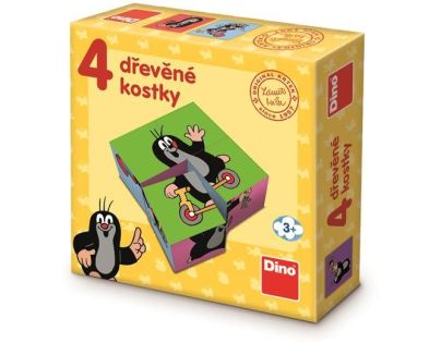 Dino Krtko drevené licenčné kocky 4 dieliky
