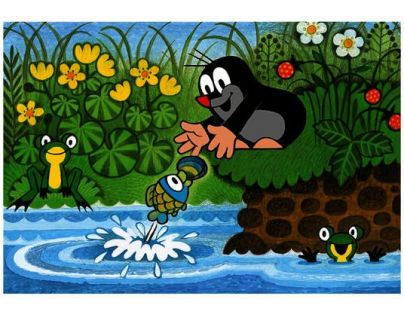Dino Krtko a perla Puzzle doskové 2 x 48 dílků