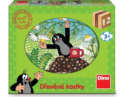 Dino Krtko a priatelia 12 drevené kocky