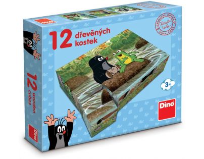 Dino Drevené kocky Krtko a zvieratká 12 ks