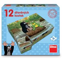 Dino Drevené kocky Krtko a zvieratká 12 ks