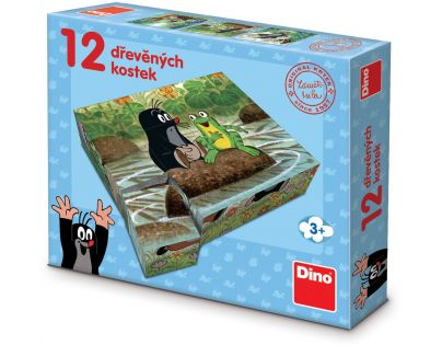 Dino Drevené kocky Krtko a zvieratká 12 ks