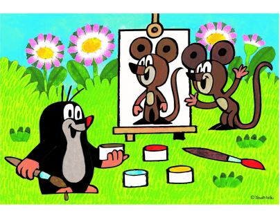 Dino Puzzle Krtko maliarom 24 dielikov