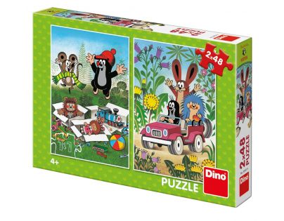 Dino Krtko sa raduje puzzle 2 x 48 dielikov