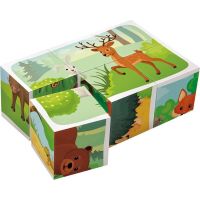 Dino Lesné zvieratká 6 drevené kocky 3