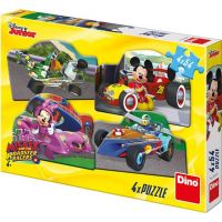 Dino Mickey a Minnie na pretekoch puzzle 4 x 54 dielikov Dino Mickey a Minnie na pretekoch puzzle 4 x 54 dielikov