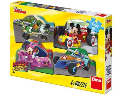 Dino Mickey a Minnie na pretekoch puzzle 4 x 54 dielikov