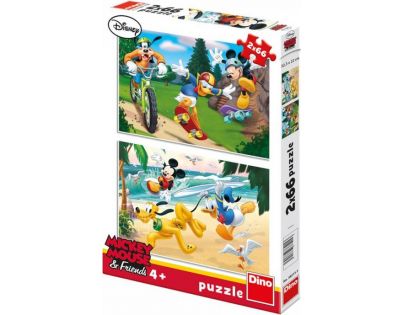 Dino Mickey športuje 2 x 66 dielikov puzzle