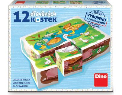 Dino Na farme 12 drevené kocky