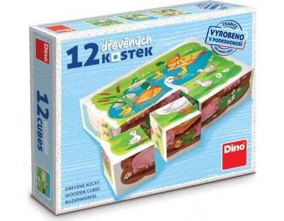 Dino Na farme 12 drevené kocky