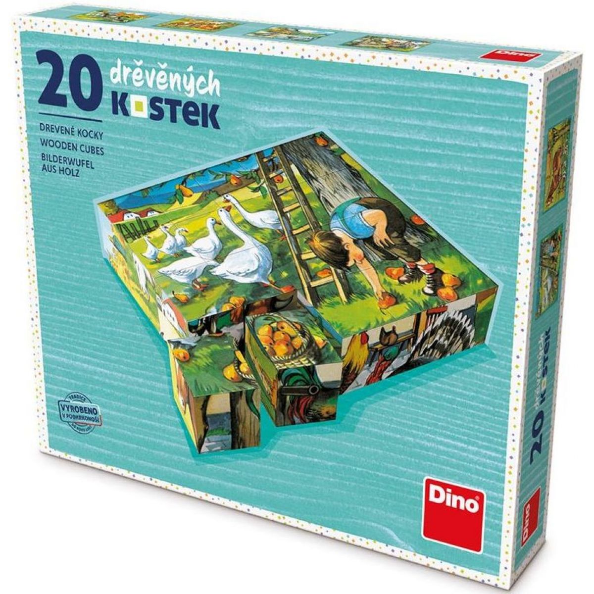 Dino Na Statku drevené kocky 20 ks