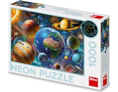 Dino Puzzle neón Planéty 1000 dielikov
