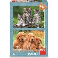 Dino Puzzle Psíkovia a mačičky 2 x 48 dielikov 4